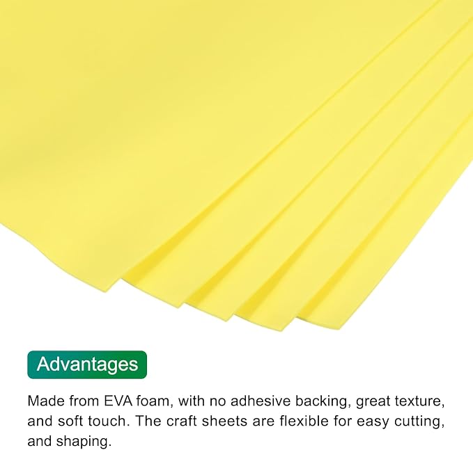 MECCANIXITY EVA Foam Sheets Bright Yellow 35.4 Inch x 19.7 Inch 2mm Thick - Image 4