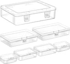 7 Pack Mixed Sizes Rectangular Mini Plastic Containers Clear Plastic Storage by Jutieuo