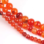 60pcs Smooth Natural Orange Agate Beads，6mm Dragon Vein Gemstone Round Loose - Image 5