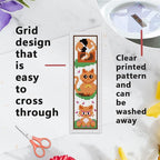 INFUNLY 6 Set Cat Cross Stitch Bookmark Kits Carton Kitten DIY Cross Stitch Kit - Image 3