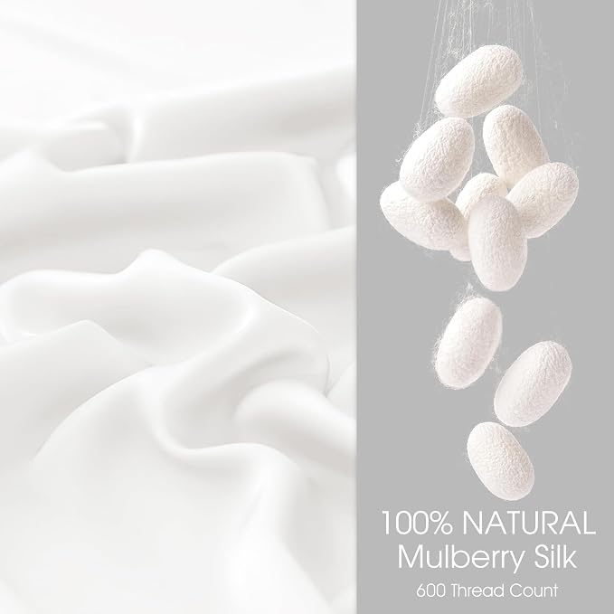 100% Silk Pillow Cases 2 Pack Queen Size Mulberry Silk Pillowcase - Image 2