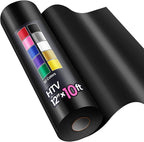 12" x 10ft Heat Transfer Vinyl HTV Rolls Black, Sooez HTV Vinyl by Sooez