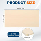MECCANIXITY 3 Pcs Basswood Sheets 11.8 x 8 x 5/64 Inch Unfinished Wood Boards - Image 2