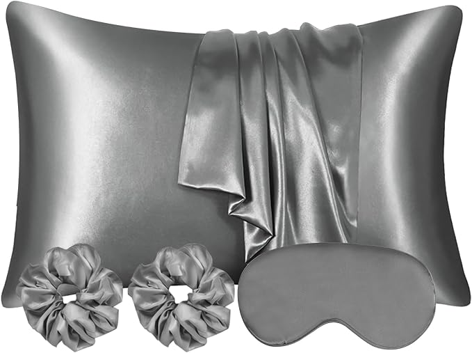 AUAUY 2 Pack Satin Silk Pillowcase, 19.69x29.53in Silk Pillowcases by AUAUY