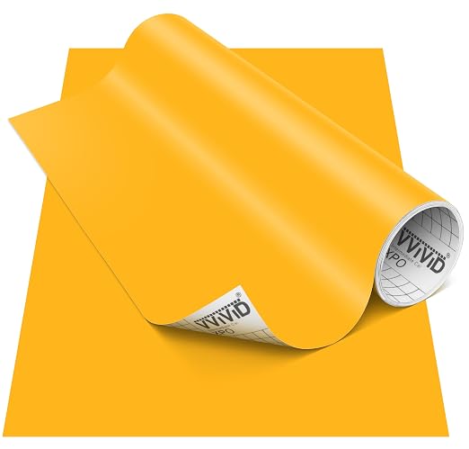 VViViD DECO65 Matte Pastel Golden Yellow Permanent Adhesive Craft Vinyl by VVIVIDVINYL
