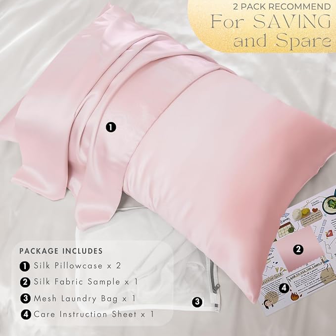 PROMEED 100% Silk Pillowcase Set of 2 - Image 6