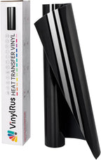 Heat Transfer Vinyl-12” x 8ft Black Iron on Vinyl Roll by VinylRus