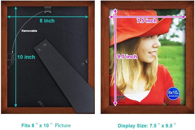 RPJC 8x10 Inch Picture Frame Made of Solid Wood High Definition Glass - Image 4