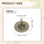 uxcell 150Pcs Upholstery Tacks, 11mmx10mm Flat Head Thumb Tack Decorative - Image 2