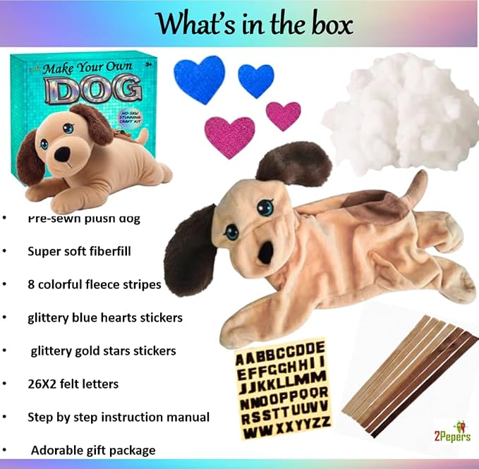 2Pepers Create Your Own Best Friend: DIY No-Sew Plush Dog Craft Kit - Image 4