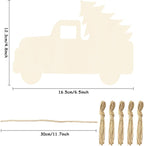 16Pcs Unfinished Paintable Blank Wooden Christmas Tree Car Festival Decoration - Image 2