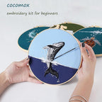COCOMOX 4 Sets Embroidery Kit for Beginners, Hand Embroidery Stiches Practice - Image 3