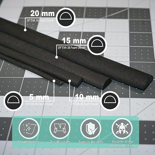 EVA Foam Dowels – Half Round Dowels Sold in 4 Sizes - Image 2