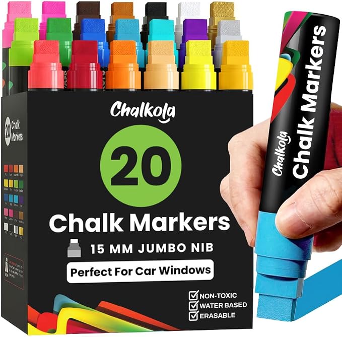 Chalkola Car Window Markers for Glass Washable by Chalkola