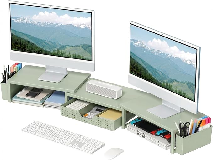 OPNICE Desk Organizers and Accessories, Dual Monitor Stand Riser by OPNICE