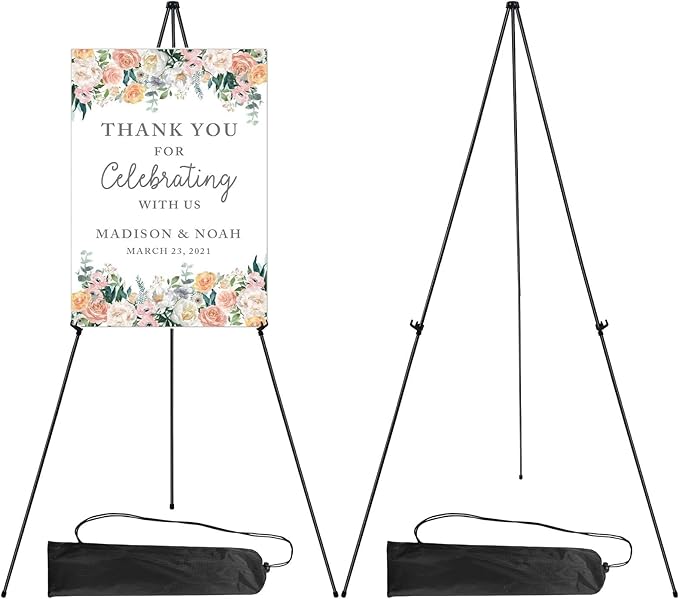 RRFTOK 2 Pack 63 in Sign Easel Stands, Instant-Fold Tripods by RRFTOK