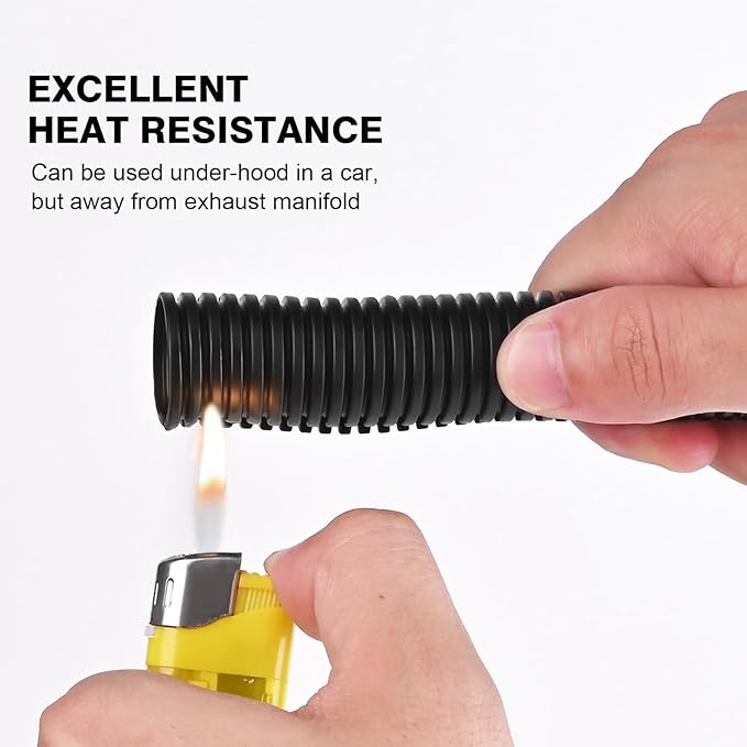 25ft - 1/2 inch Flame Retardant Split Wire Loom Tubing - Flexible Wire Covers - Image 4