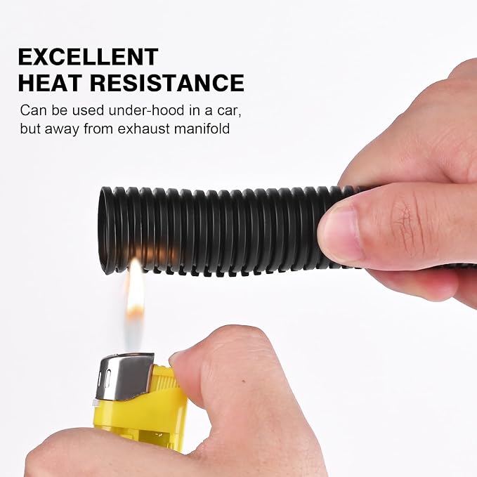 10ft - 1/2 inch Flame Retardant Split Wire Loom Tubing - Flexible Wire Covers - Image 4