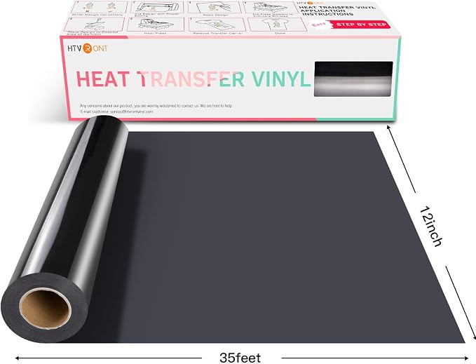 HTVRONT Heat Transfer Vinyl Black HTV Vinyl Rolls - Image 7