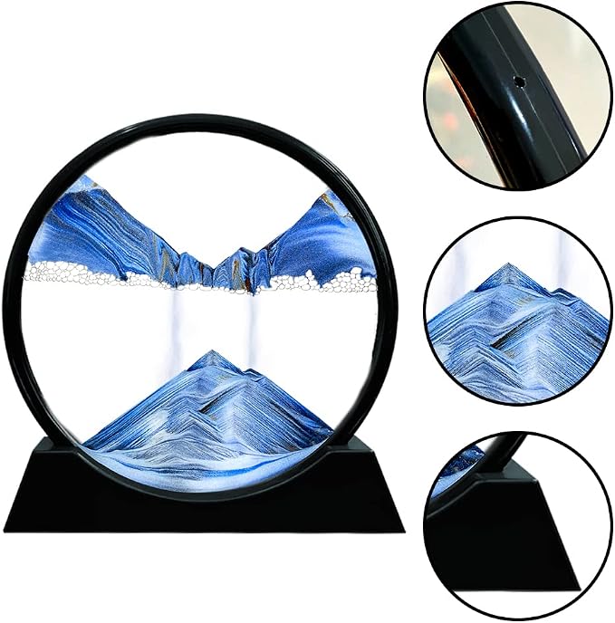Aoderun Moving Sand Art Picture Round Glass 3D Deep Sea Sandscape in Motion - Image 5
