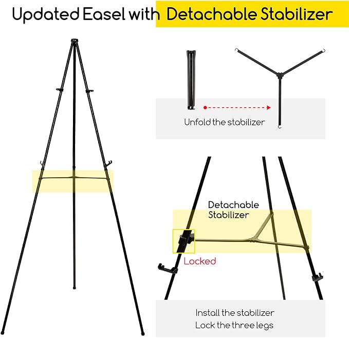 MEEDEN 6Pcs Easel Stand for Sign: 63" Art Metal Easels for Display - Image 2