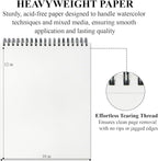 Watercolor Sketchbook 10"x12", 32 Sheets Water Color Paper, 140lb/300gsm - Image 2