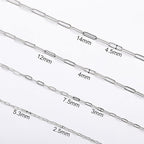 SMYHTGLIF 16.4 Feet Paper Clip Cable Chain Bulk Silver Stainless Steel Jewelry - Image 4