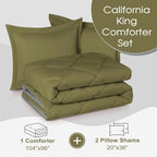 Basic Beyond California King Comforter Set, Olive Green/Charcoal Comforter Set - Image 6