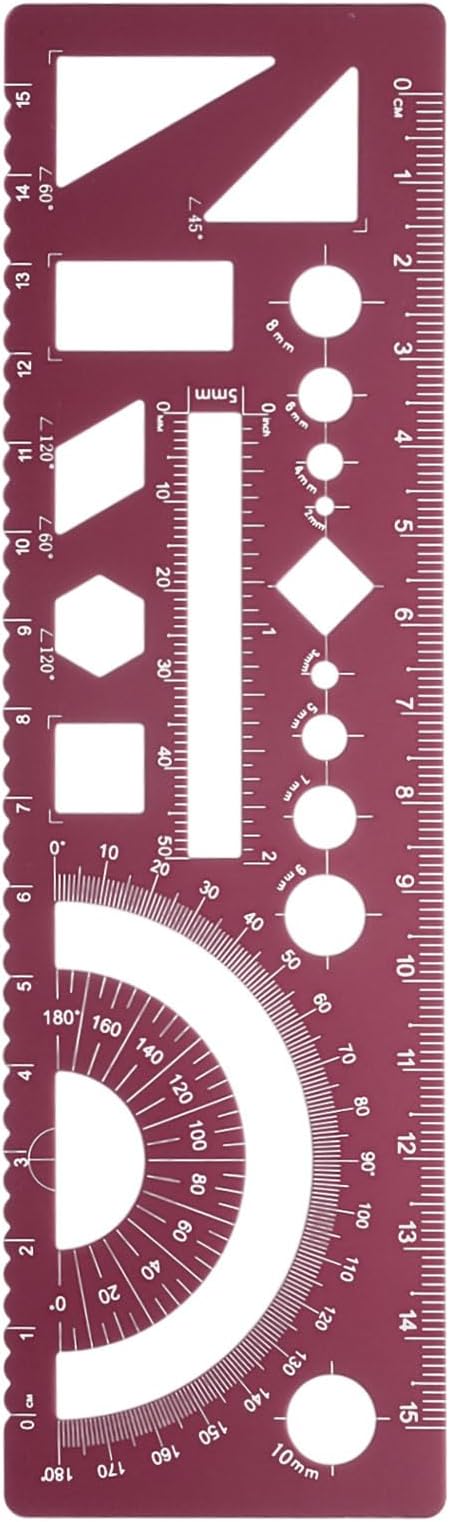 HARFINGTON Multifunctional Geometric Rulers 15cm Metric and SAE Aluminum by HARFINGTON