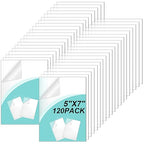 Queekay 120 Pack 5" x 7" Clear Acrylic Sheet Panel Plastic Cast Transparent by Queekay