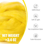 Felting Wool Cartoon Yellow, 3.4oz Needle Felting Wool, Beginner Needle Felting - Image 2