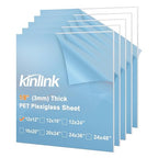 KINLINK 12x12 Plexiglass Sheets 1/8 inch Thick, 3mm Clear PET Plastic Sheet by KINLINK