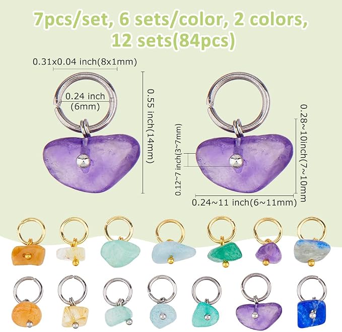 SUPERFINDINGS 84Pcs Natural Mixed Pendants Nuggets Gemstone Charms Crystal - Image 2