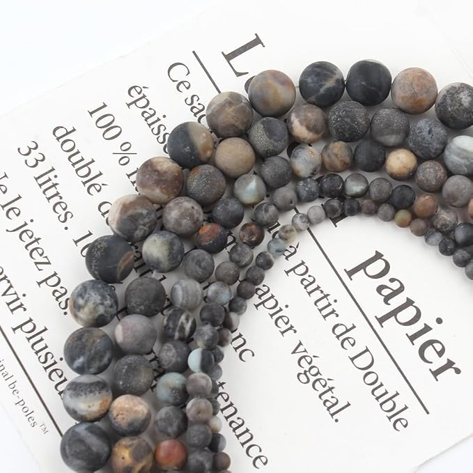 6mm Matte Crazy Lace Agate Bead, 15-Inch Matte Round Loose Stone Beads - Image 5