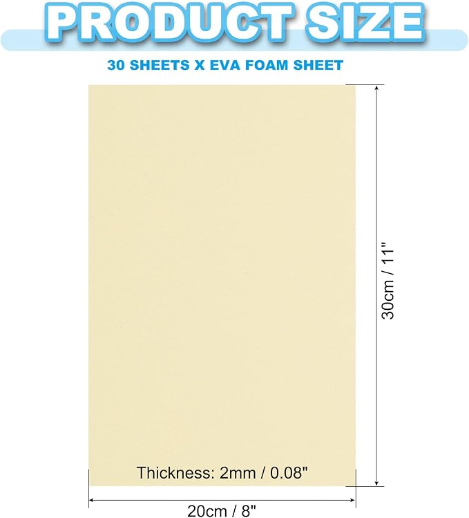 PATIKIL 30 Pack EVA Foam Sheets, Light Yellow - Image 2