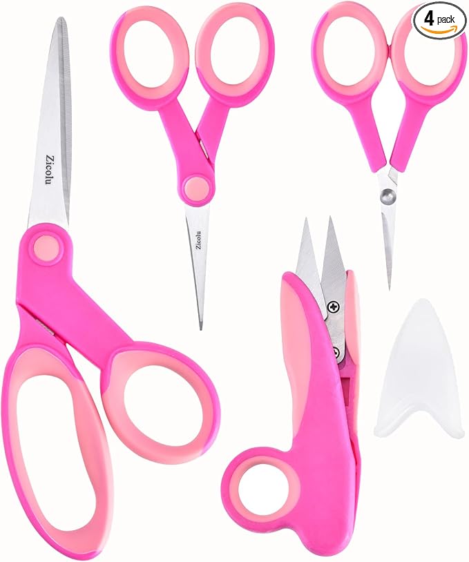 Zicolu Premium Sewing Scissors Bundle: Heavy Duty Fabric, Detail Embroidery & by Zicolu