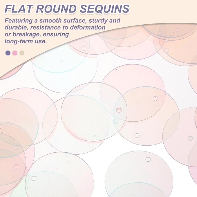 MECCANIXITY 700 Pcs Flat Round Sequins 15mm/0.6 Inch Loose Paillettes Craft - Image 3