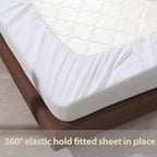 100% Egyptian Cotton Fitted Sheet Twin Size White, 600 Thread Count, 8-16" Deep - Image 6