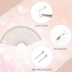 Junkin 1400 Pcs Eye Pins Mix Jewelry Findings 0.63 * 0.79 * 1.18 in Open Eye - Image 3