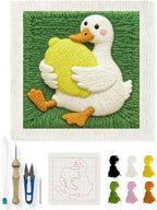 INFUNLY Goose Punch Needle Embroidery Kit 9.4x9.4 Inch DIY Punch Needle Kit by INFUNLY