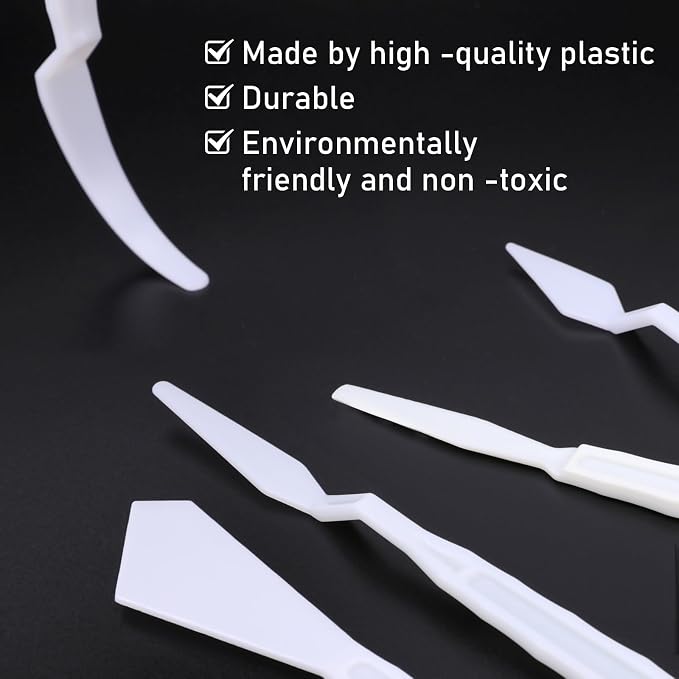 6Pcs Plastic Spatula Palette Knives, Palette Knife Set Thin and Flexible Art - Image 3