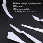 6Pcs Plastic Spatula Palette Knives, Palette Knife Set Thin and Flexible Art - Image 3