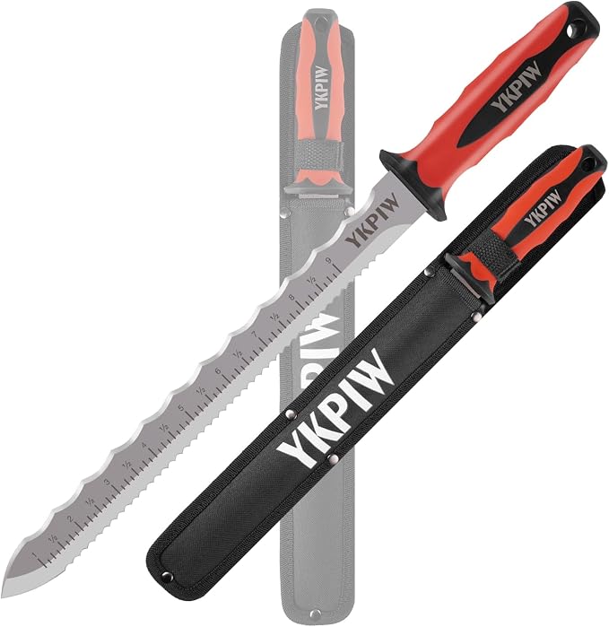 Insulation Knife with Measuring Scale, Stainless Steel Double-Sided Serrated by Unknown