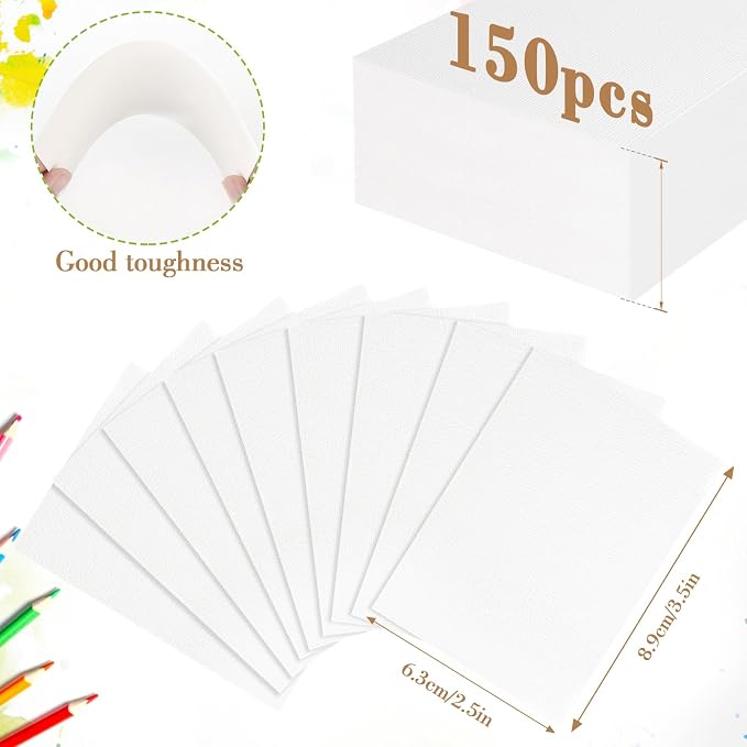 150PCS 2.5x3.5 Watercolor Paper Bulk, 140lb/300g Cold Press Thick Water Color - Image 2