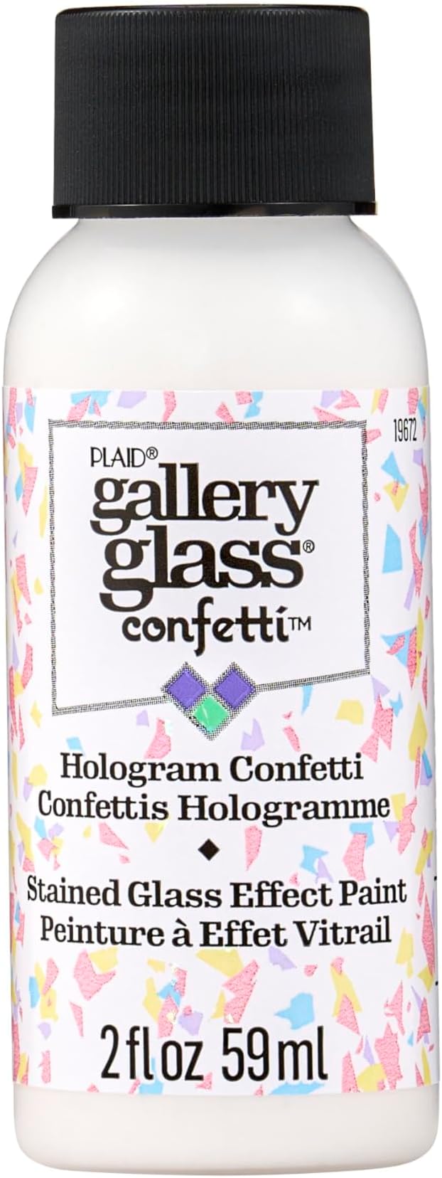 Gallery Glass Hologram Confetti Stained Glass Glitter Finish Paint by GalleryGlass