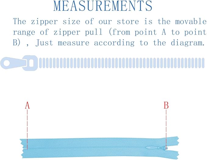 ANPURZII 10PCS #3 26 Inch Light Blue Invisible Zippers - Image 2