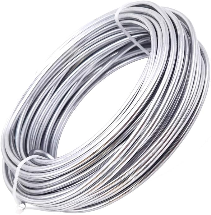 INSPIRELLE 9 Gauge 42 Feet Silver Aluminum Craft Wire Bendable Metal Wire by INSPIRELLE