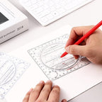 2 Pcs Multifunctional Drawing Ruler, Angle and Circle Maker Drawing Geometric - Image 3