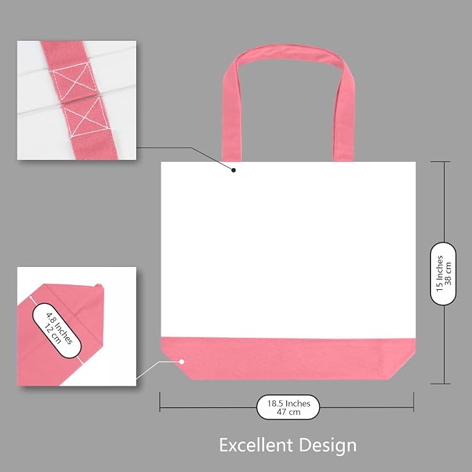 TOPDesign 1-Pack Super Strong Large 12oz Cotton Canvas Tote Bag, Reusable - Image 4