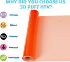 guangyintong Orange Puff Heat Transfer Vinyl HTV Rolls - Image 2